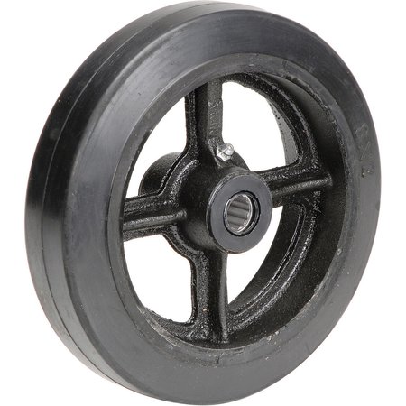 CASTERS, WHEELS & INDUSTRIAL HANDLING 8 x 2 Mold-On Rubber Wheel, 3/4 Axle CW-820-MORRB